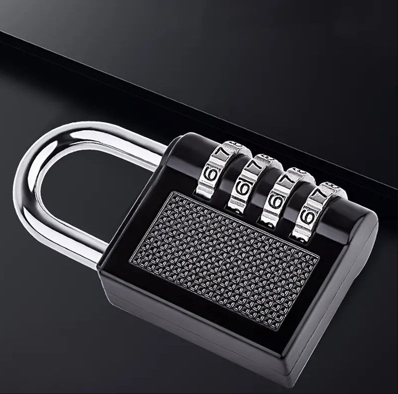 Lacat din metal cu cifru, Zola, negru, cu 3 inele, 5x2.5 cm Lacat din metal cu cifru, Zola, negru, cu 3 inele, 5x2.5 cm